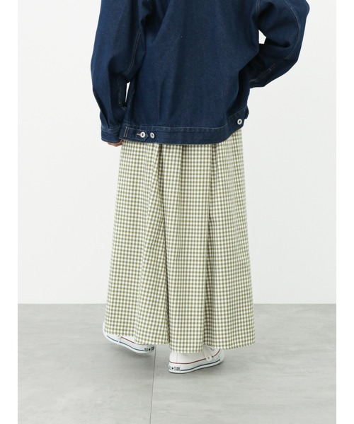 Samansa Mos2 blue（サマンサモスモスブルー）の「ギンガムチェックロングスカート（スカート・レディース・ブラック/グリーン/ブルー・ﾌﾘ-）」の11枚目の写真