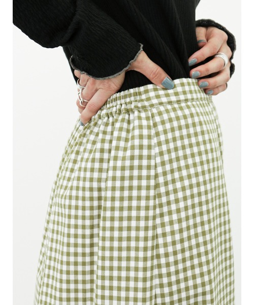 Samansa Mos2 blue（サマンサモスモスブルー）の「ギンガムチェックロングスカート（スカート・レディース・ブラック/グリーン/ブルー・ﾌﾘ-）」の7枚目の写真
