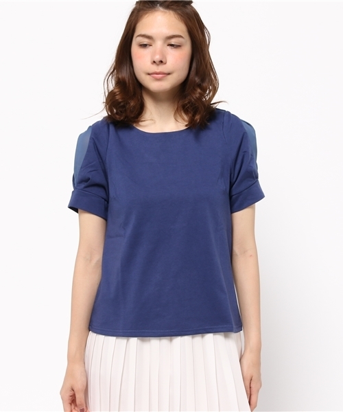 CIAOPANIC(チャオパニック)の「【Ciaopanic】 ショルダーリボン付CS(Tシャツ/カットソー・レディース・ホワイト/グレー/ネイビー・FREE)」の4枚目の写真