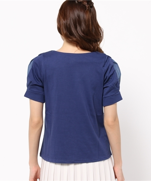 CIAOPANIC(チャオパニック)の「【Ciaopanic】 ショルダーリボン付CS(Tシャツ/カットソー・レディース・ホワイト/グレー/ネイビー・FREE)」の6枚目の写真