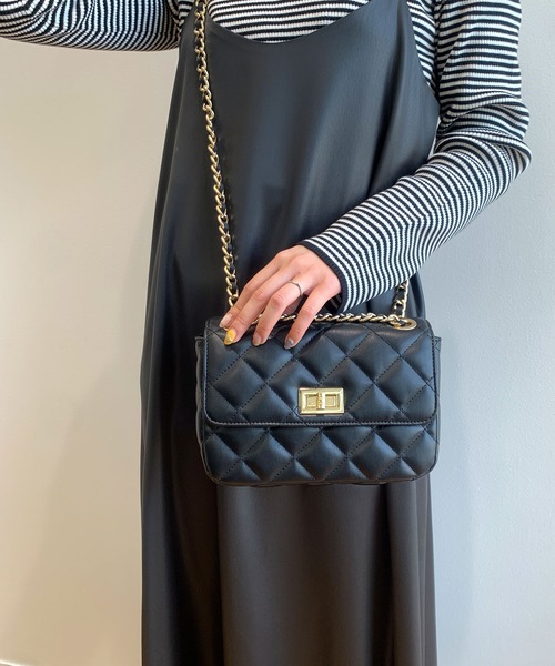OPAQUE.CLIP（オペークドットクリップ）の「◆キルティングチェーンミニショルダーバッグ【2WAY】（ショルダーバッグ・レディース・ブラック系1/ブルー系5/ブラック・00）」の2枚目の写真