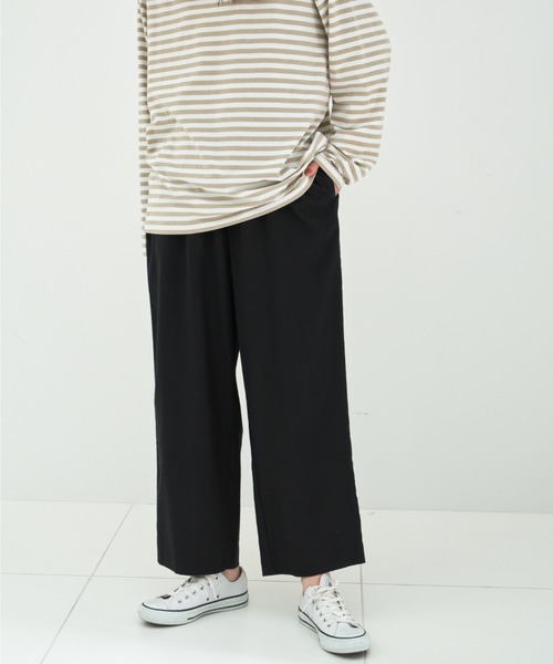 Libra Cue（リブラ キュー）の「リネンミックスイージーパンツ（スラックス・レディース・ブラック/グレイッシュベージュ/レッド・FREE）」の7枚目の写真