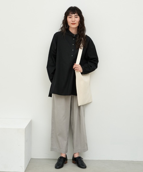 Libra Cue（リブラ キュー）の「リネンミックスイージーパンツ（スラックス・レディース・ブラック/グレイッシュベージュ/レッド・FREE）」の18枚目の写真