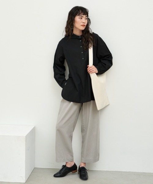 Libra Cue（リブラ キュー）の「リネンミックスイージーパンツ（スラックス・レディース・ブラック/グレイッシュベージュ/レッド・FREE）」の19枚目の写真