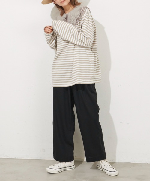 Libra Cue（リブラ キュー）の「リネンミックスイージーパンツ（スラックス・レディース・ブラック/グレイッシュベージュ/レッド・FREE）」の15枚目の写真