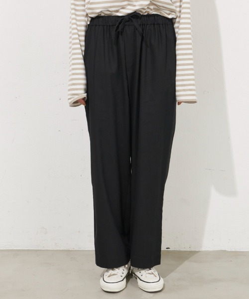 Libra Cue（リブラ キュー）の「リネンミックスイージーパンツ（スラックス・レディース・ブラック/グレイッシュベージュ/レッド・FREE）」の9枚目の写真