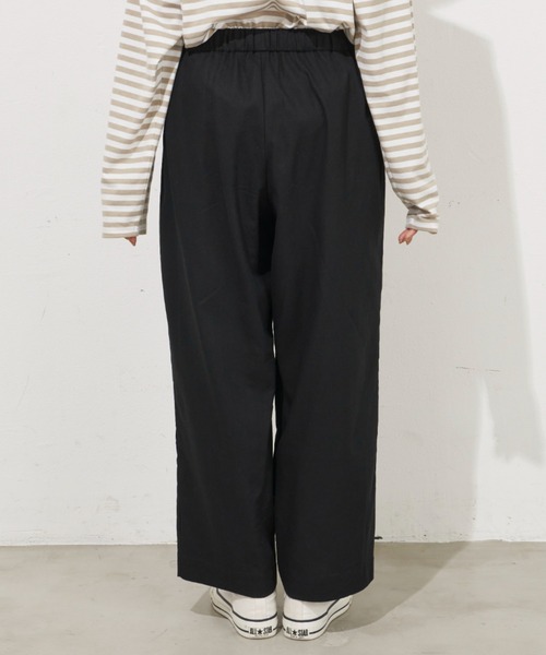 Libra Cue（リブラ キュー）の「リネンミックスイージーパンツ（スラックス・レディース・ブラック/グレイッシュベージュ/レッド・FREE）」の11枚目の写真