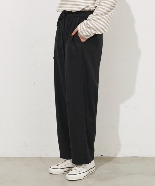 Libra Cue（リブラ キュー）の「リネンミックスイージーパンツ（スラックス・レディース・ブラック/グレイッシュベージュ/レッド・FREE）」の10枚目の写真