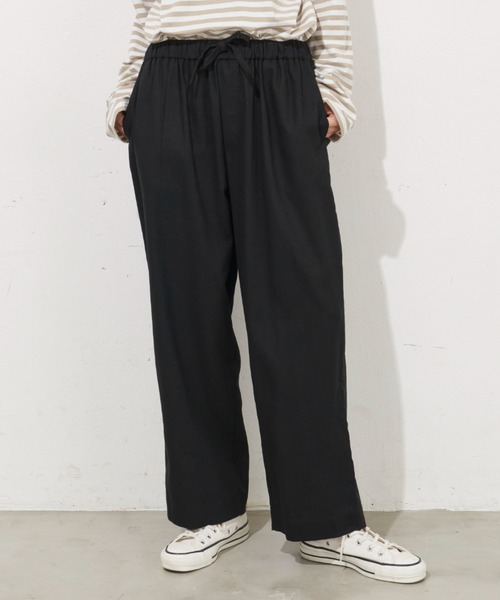 Libra Cue（リブラ キュー）の「リネンミックスイージーパンツ（スラックス・レディース・ブラック/グレイッシュベージュ/レッド・FREE）」の17枚目の写真