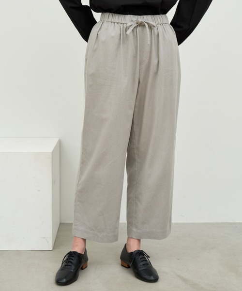 Libra Cue（リブラ キュー）の「リネンミックスイージーパンツ（スラックス・レディース・ブラック/グレイッシュベージュ/レッド・FREE）」の22枚目の写真