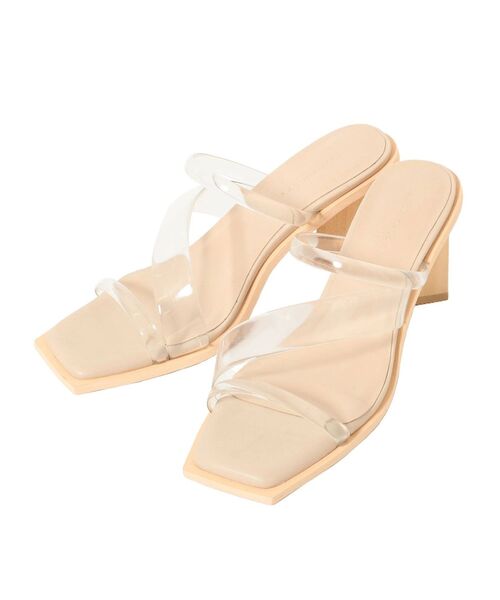 LAGUNAMOON(ラグナムーン)の「ウッドスクエアヒールクリアサンダル(サンダル・レディース・イエロー/クリア・S/M)」の2枚目の写真