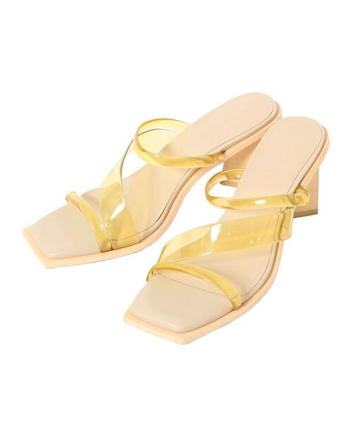 LAGUNAMOON(ラグナムーン)の「ウッドスクエアヒールクリアサンダル(サンダル・レディース・イエロー/クリア・S/M)」の8枚目の写真