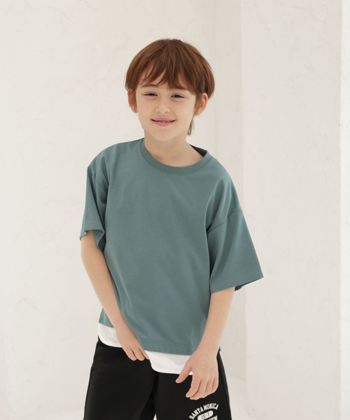 GLOBAL WORK（グローバルワーク）の「ヘビロッTEEレイヤード半袖/162593（Tシャツ/カットソー・キッズ・ホワイト/ブラック/ブルー系その他/ベージュ系その他/カーキ/ブルー・140cm/130cm/160cm/110cm/100cm/150cm/120cm）」の4枚目の写真