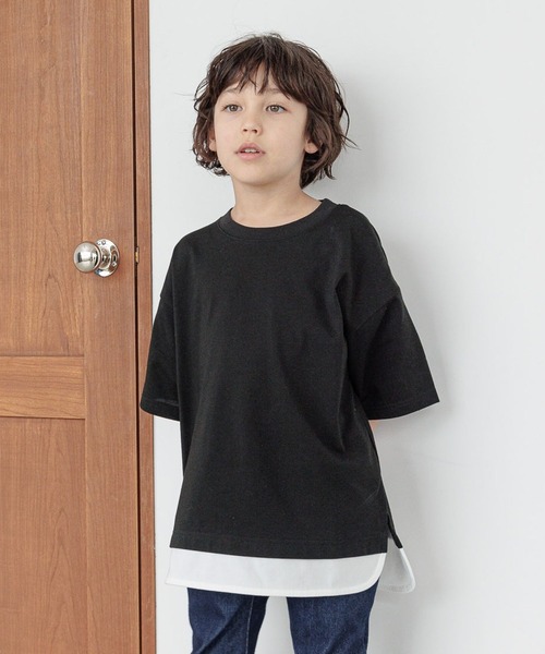 GLOBAL WORK（グローバルワーク）の「ヘビロッTEEレイヤード半袖/162593（Tシャツ/カットソー・キッズ・ホワイト/ブラック/ブルー系その他/ベージュ系その他/カーキ/ブルー・140cm/130cm/160cm/110cm/100cm/150cm/120cm）」の3枚目の写真