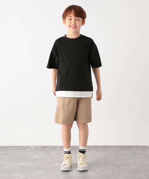 GLOBAL WORK（グローバルワーク）の「ヘビロッTEEレイヤード半袖/162593（Tシャツ/カットソー・キッズ・ホワイト/ブラック/ブルー系その他/ベージュ系その他/カーキ/ブルー・140cm/130cm/160cm/110cm/100cm/150cm/120cm）」の12枚目の写真