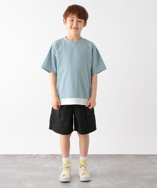 GLOBAL WORK（グローバルワーク）の「ヘビロッTEEレイヤード半袖/162593（Tシャツ/カットソー・キッズ・ホワイト/ブラック/ブルー系その他/ベージュ系その他/カーキ/ブルー・140cm/130cm/160cm/110cm/100cm/150cm/120cm）」の14枚目の写真