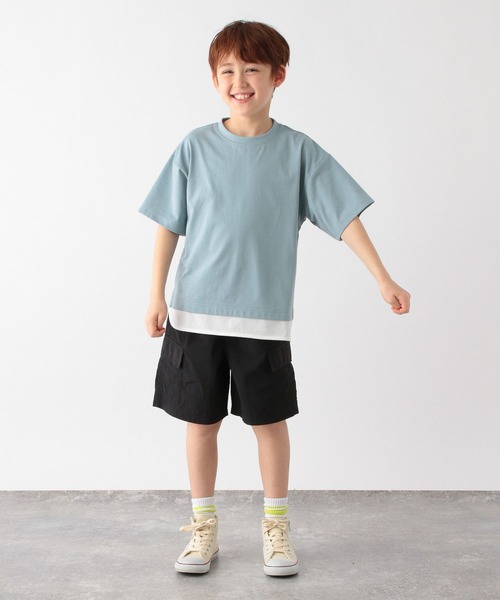 GLOBAL WORK（グローバルワーク）の「ヘビロッTEEレイヤード半袖/162593（Tシャツ/カットソー・キッズ・ホワイト/ブラック/ブルー系その他/ベージュ系その他/カーキ/ブルー・140cm/130cm/160cm/110cm/100cm/150cm/120cm）」の15枚目の写真