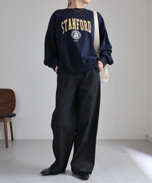 ap retro(アプレトロ)の「センターシームデニムパンツ / ワイドデニムパンツ(デニムパンツ・レディース・ブラック/インディゴブルー・LARGE/MEDIUM)」の16枚目の写真