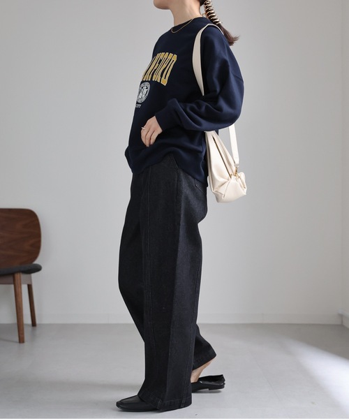 ap retro(アプレトロ)の「センターシームデニムパンツ / ワイドデニムパンツ(デニムパンツ・レディース・ブラック/インディゴブルー・LARGE/MEDIUM)」の19枚目の写真
