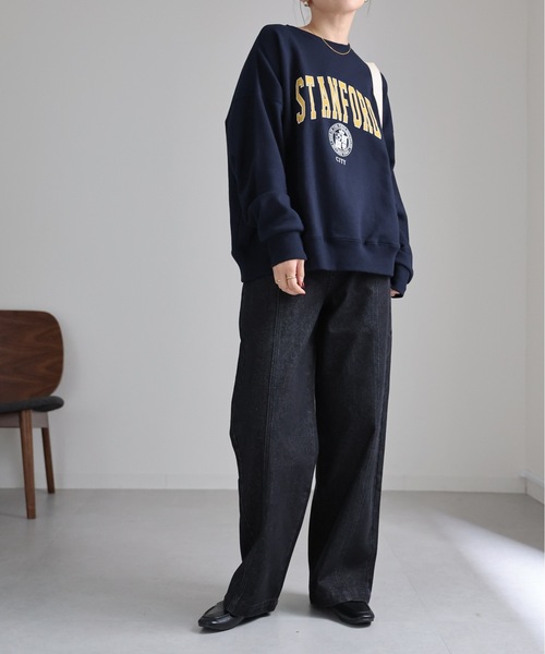 ap retro(アプレトロ)の「センターシームデニムパンツ / ワイドデニムパンツ(デニムパンツ・レディース・ブラック/インディゴブルー・LARGE/MEDIUM)」の17枚目の写真