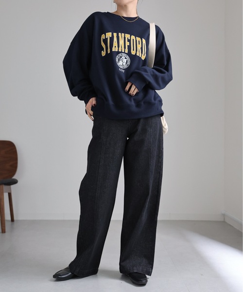 ap retro(アプレトロ)の「センターシームデニムパンツ / ワイドデニムパンツ(デニムパンツ・レディース・ブラック/インディゴブルー・LARGE/MEDIUM)」の18枚目の写真