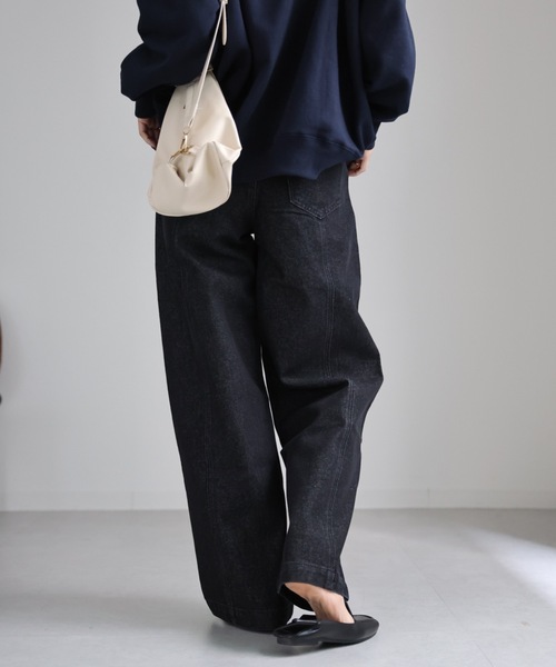 ap retro(アプレトロ)の「センターシームデニムパンツ / ワイドデニムパンツ(デニムパンツ・レディース・ブラック/インディゴブルー・LARGE/MEDIUM)」の15枚目の写真