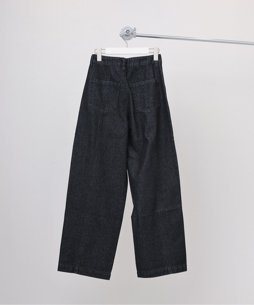 ap retro(アプレトロ)の「センターシームデニムパンツ / ワイドデニムパンツ(デニムパンツ・レディース・ブラック/インディゴブルー・LARGE/MEDIUM)」の7枚目の写真