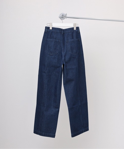 ap retro(アプレトロ)の「センターシームデニムパンツ / ワイドデニムパンツ(デニムパンツ・レディース・ブラック/インディゴブルー・LARGE/MEDIUM)」の9枚目の写真