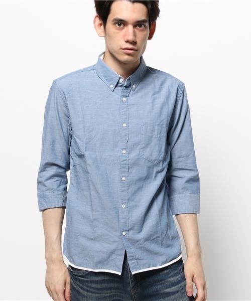 OUTLET（アウトレット）の「【Ciaopanic】カラーネップシャンブレー7S（シャツ/ブラウス・メンズ・ブルー・MEDIUM/LARGE）」の10枚目の写真