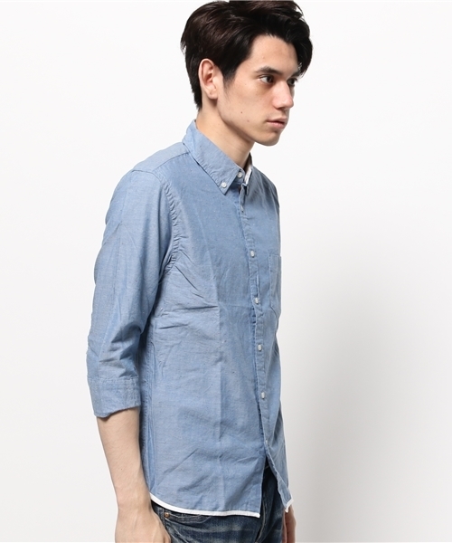 OUTLET（アウトレット）の「【Ciaopanic】カラーネップシャンブレー7S（シャツ/ブラウス・メンズ・ブルー・MEDIUM/LARGE）」の4枚目の写真