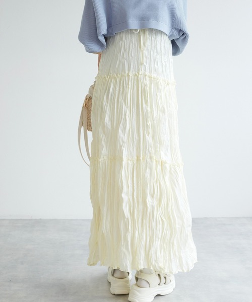 w closet（ダブルクローゼット）の「しわ加工キャミワンピース（ワンピース・レディース・ブラック/アイボリー/サックスブルー/モカ・FREE）」の22枚目の写真