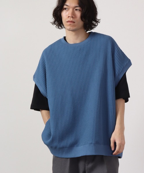 FUNALIVE（ファンアライブ）の「ビッグワッフルBIGベスト（ベスト・メンズ・アイボリー/ブラック/ブルー/グリーン/チャコール/イエロー・M/L）」の5枚目の写真