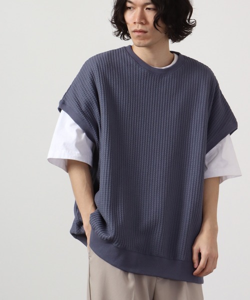 FUNALIVE（ファンアライブ）の「ビッグワッフルBIGベスト（ベスト・メンズ・アイボリー/ブラック/ブルー/グリーン/チャコール/イエロー・M/L）」の3枚目の写真