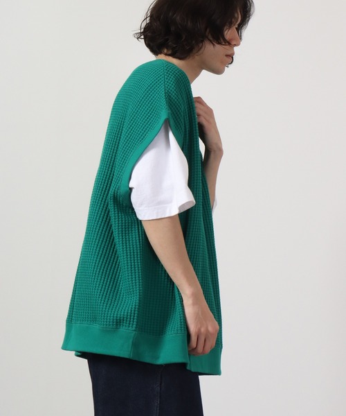 FUNALIVE（ファンアライブ）の「ビッグワッフルBIGベスト（ベスト・メンズ・アイボリー/ブラック/ブルー/グリーン/チャコール/イエロー・M/L）」の20枚目の写真