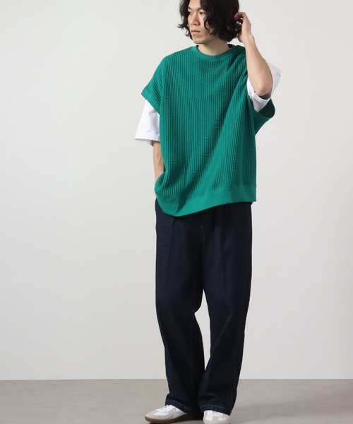 FUNALIVE（ファンアライブ）の「ビッグワッフルBIGベスト（ベスト・メンズ・アイボリー/ブラック/ブルー/グリーン/チャコール/イエロー・M/L）」の22枚目の写真