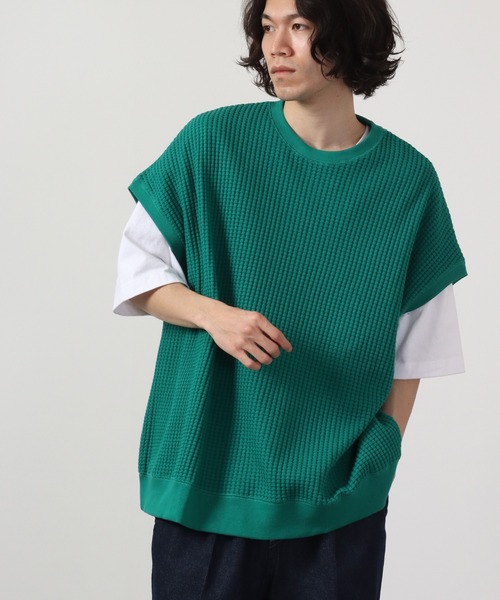 FUNALIVE（ファンアライブ）の「ビッグワッフルBIGベスト（ベスト・メンズ・アイボリー/ブラック/ブルー/グリーン/チャコール/イエロー・M/L）」の17枚目の写真