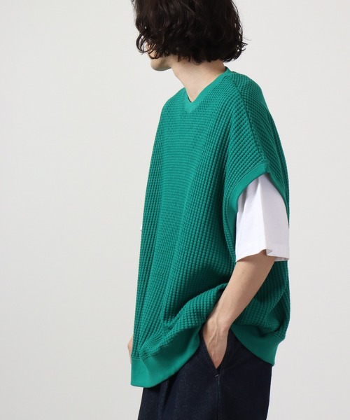 FUNALIVE（ファンアライブ）の「ビッグワッフルBIGベスト（ベスト・メンズ・アイボリー/ブラック/ブルー/グリーン/チャコール/イエロー・M/L）」の19枚目の写真