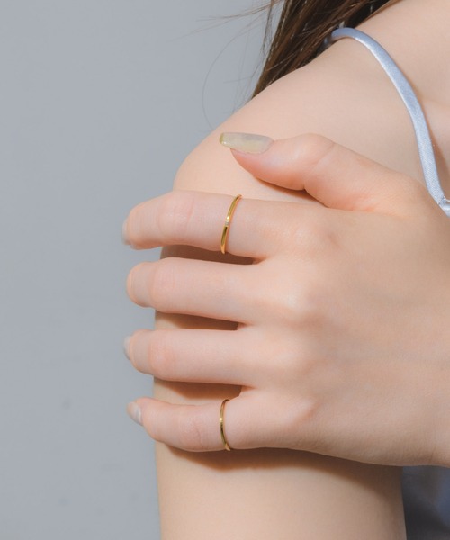 muku（ムク）の「金属アレルギー対応 ワンポイントジルコニアストーンリング/サージカルステンレス/316L（リング・レディース・シルバー/ゴールド/シャンパン・11/9/7/13）」の5枚目の写真