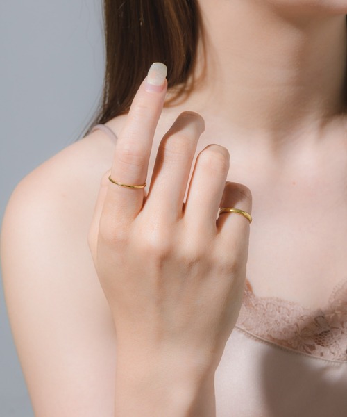 muku（ムク）の「金属アレルギー対応 ワンポイントジルコニアストーンリング/サージカルステンレス/316L（リング・レディース・シルバー/ゴールド/シャンパン・11/9/7/13）」の7枚目の写真