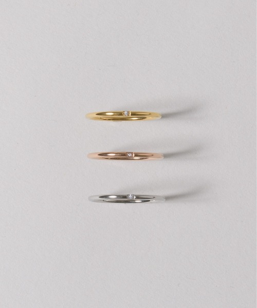 muku（ムク）の「金属アレルギー対応 ワンポイントジルコニアストーンリング/サージカルステンレス/316L（リング・レディース・シルバー/ゴールド/シャンパン・11/9/7/13）」の15枚目の写真
