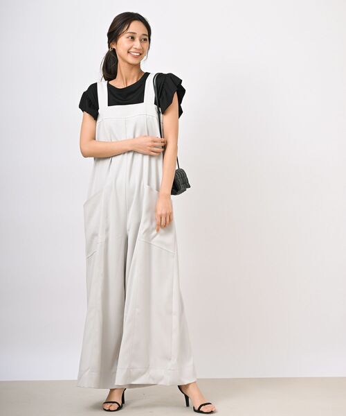 rps（アールピーエス）の「ワイドサロペット（サロペット/オーバーオール・レディース・アイボリー/ネイビー/ブラック・フリー）」の4枚目の写真