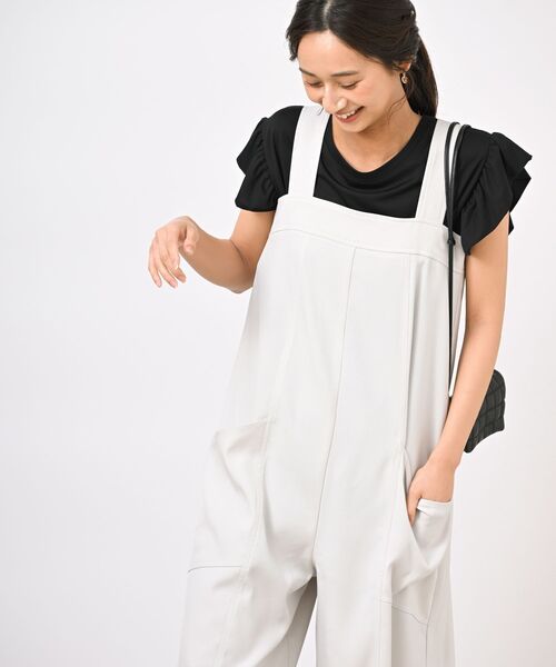 rps（アールピーエス）の「ワイドサロペット（サロペット/オーバーオール・レディース・アイボリー/ネイビー/ブラック・フリー）」の15枚目の写真