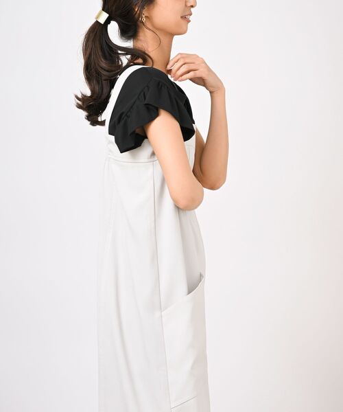 rps（アールピーエス）の「ワイドサロペット（サロペット/オーバーオール・レディース・アイボリー/ネイビー/ブラック・フリー）」の8枚目の写真