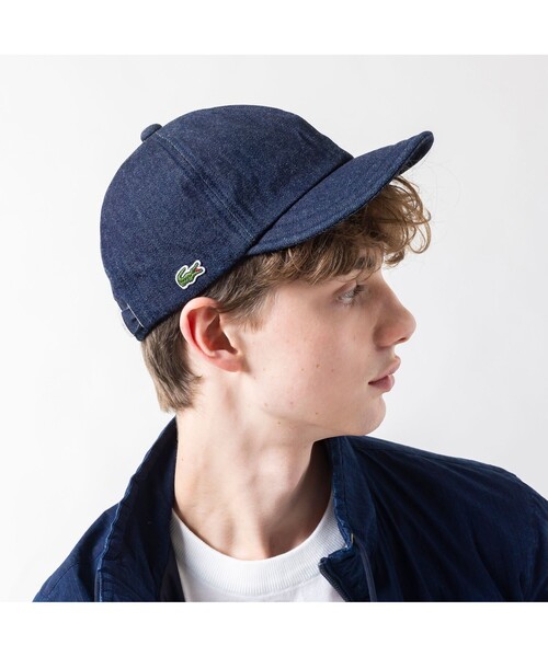 LACOSTE（ラコステ）の「ラウンドクラウンデニムキャップ（キャップ・レディース・ネイビー/ブルー・FREE）」の2枚目の写真