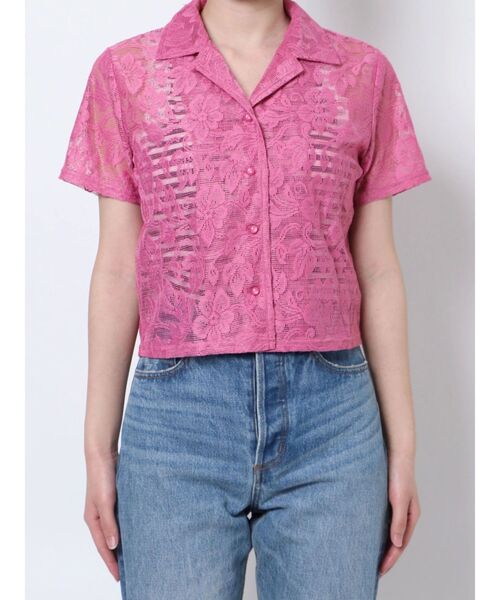 jouetie（ジュエティ）の「ヴィンテージライクレースブラウス【クロップドブラウス】（シャツ/ブラウス・レディース・ピンク/ブラック/オフホワイト・MEDIUM）」の14枚目の写真