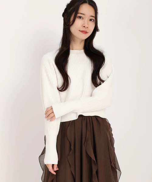 STRAWBERRY-FIELDS（ストロベリーフィールズ）の「エレナコットン　ニット（ニット/セーター・レディース・ライトブルー/ピンク/オフホワイト/イエロー・2）」の2枚目の写真