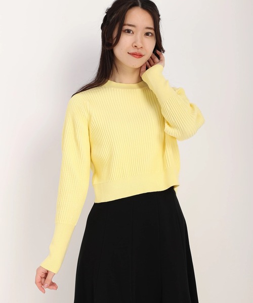 STRAWBERRY-FIELDS（ストロベリーフィールズ）の「エレナコットン　ニット（ニット/セーター・レディース・ライトブルー/ピンク/オフホワイト/イエロー・2）」の4枚目の写真