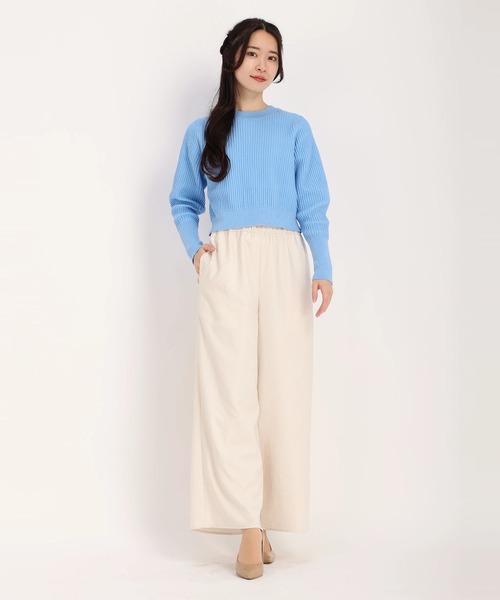 STRAWBERRY-FIELDS（ストロベリーフィールズ）の「エレナコットン　ニット（ニット/セーター・レディース・ライトブルー/ピンク/オフホワイト/イエロー・2）」の9枚目の写真