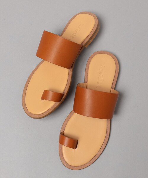 BEAMS F（ビームスエフ）の「L/UCCA / レザー カバーサンダル（サンダル・メンズ・ブラウン系その他4/ダークブラウン・40/41/42/43/44）」の2枚目の写真