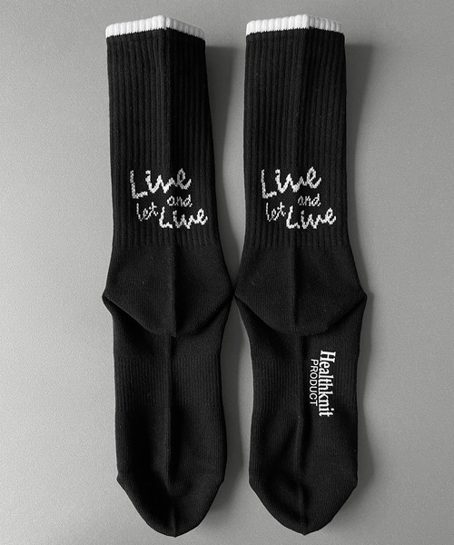 Healthknit(ヘルスニット)の「Healthknit Product/ヘルスニットプロダクト 靴下 クルーソックス ブランド ロゴ スポーツ ストリート ハイソックス(ソックス/靴下・メンズ・サックスブルー/グリーン/ホワイト系1/ブラック系1/ブラック系2/ホワイト系2・25-27CM)」の5枚目の写真